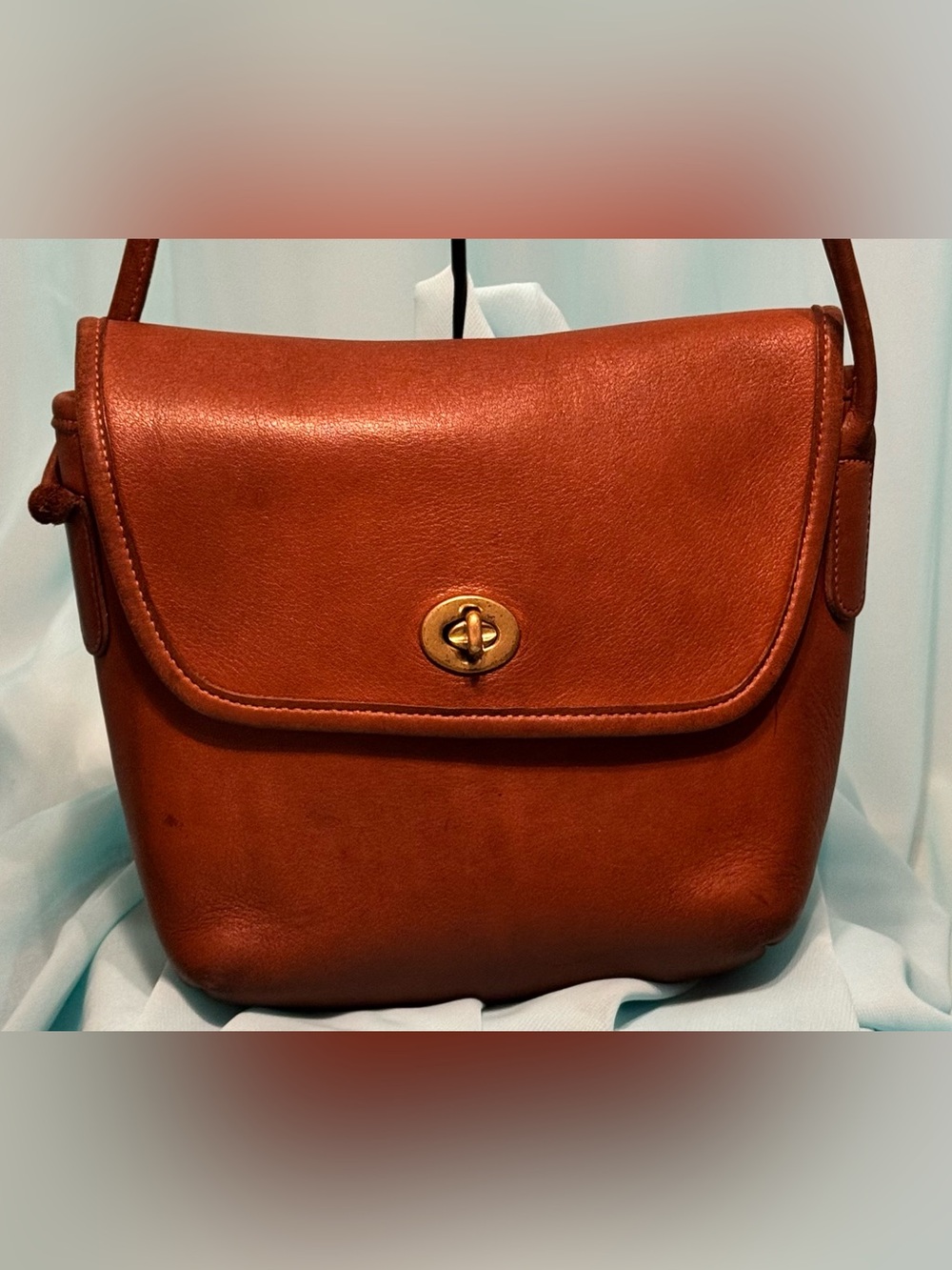 Vintage COACH 9919 Crossbody Shoulder Bag Brown Glove-Tanned Leather Made in USA